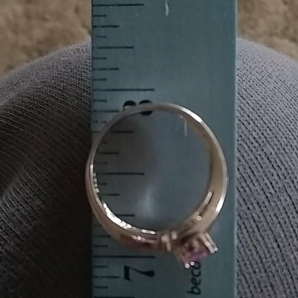 Solid Sterling Silver 925 Ring With Pink Stone - image 7